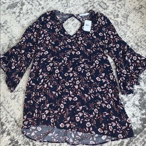 NWT Lush navy floral dress size small